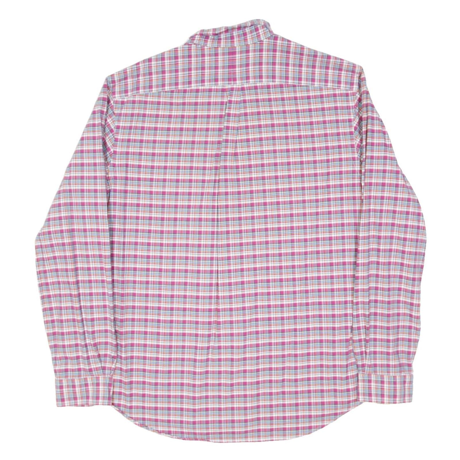 RALPH LAUREN Mens Pink & Blue Check Shirt XL Classic Fit Button Down Collar