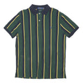 POLO RALPH LAUREN Mens Green & Yellow Striped Short Sleeve Polo Shirt L Cotton