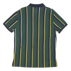 POLO RALPH LAUREN Mens Green & Yellow Striped Short Sleeve Polo Shirt L Cotton