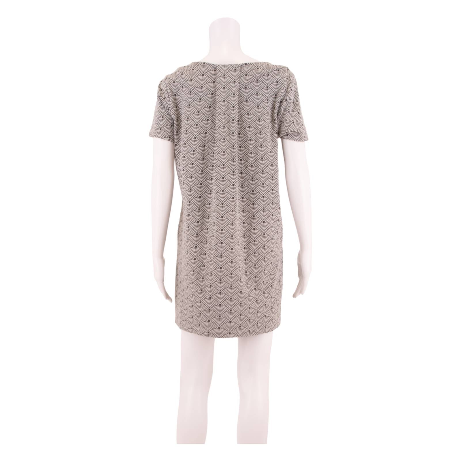 WHITE STUFF Womens Shift Dress White Crazy Pattern Short Sleeve Short UK 14