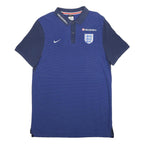NIKE Mens Blue England Crest Short Sleeve Polo Shirt XL Football Sponsors