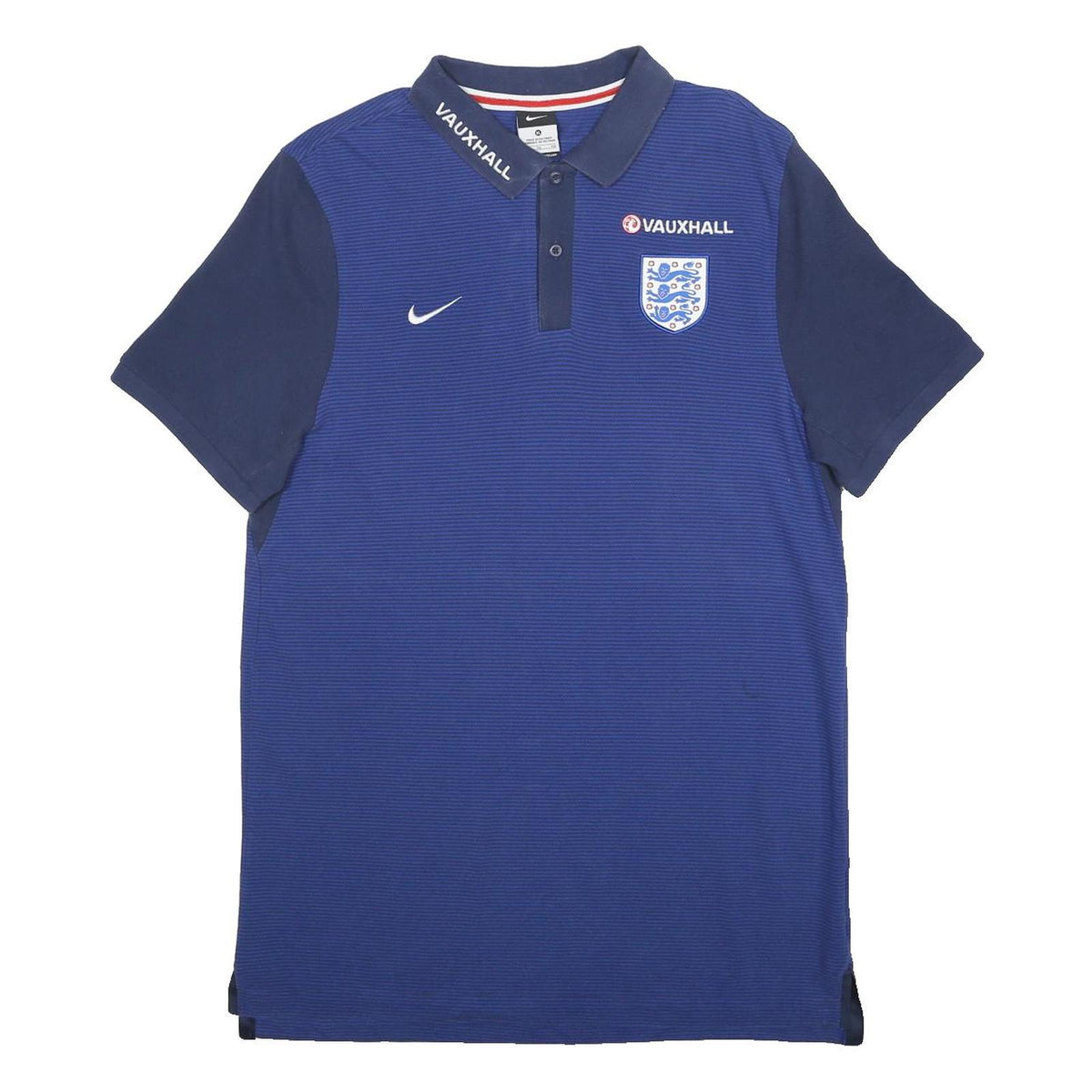 NIKE Mens Blue England Crest Short Sleeve Polo Shirt XL Football Sponsors
