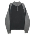 NAUTICA Mens Black & Grey Colourblock Jumper Cotton Pullover Rib Knit XL Casual