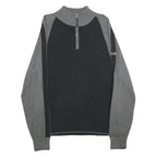 NAUTICA Mens Black & Grey Colourblock Jumper Cotton Pullover Rib Knit XL Casual