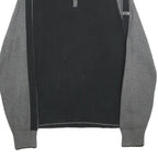 NAUTICA Mens Black & Grey Colourblock Jumper Cotton Pullover Rib Knit XL Casual