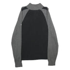 NAUTICA Mens Black & Grey Colourblock Jumper Cotton Pullover Rib Knit XL Casual