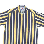 TOMMY HILFIGER Mens Yellow & Navy Stripe Shirt S Button Down Casual Cotton