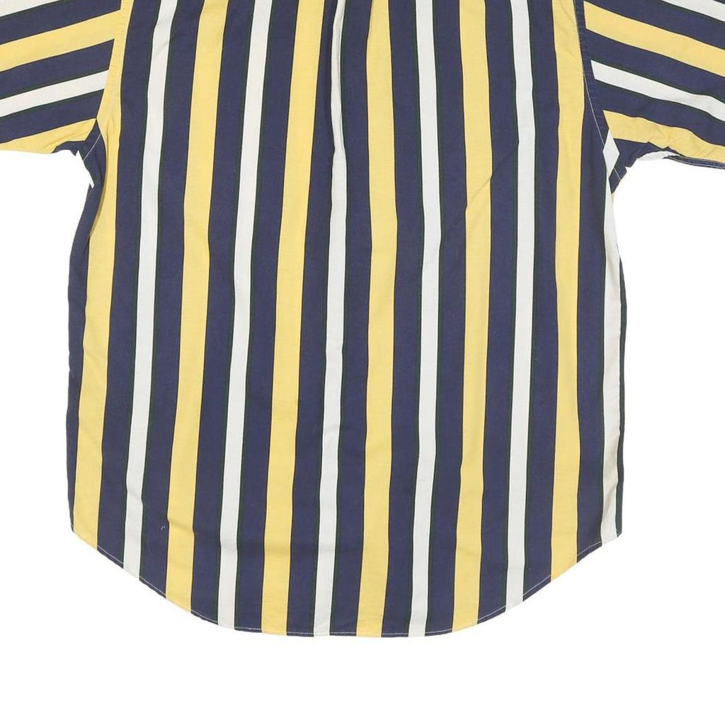 TOMMY HILFIGER Mens Yellow & Navy Stripe Shirt S Button Down Casual Cotton