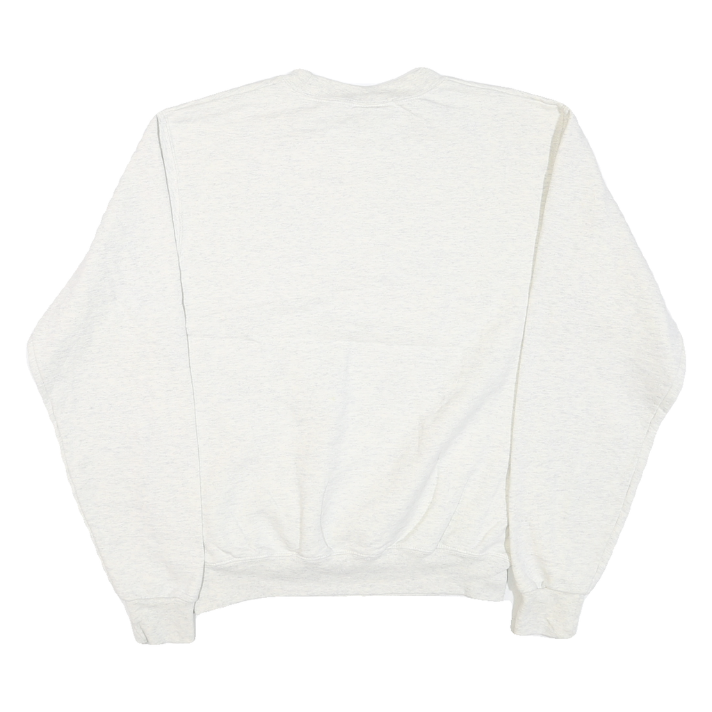 CHAMPION Mens Cream Carteret Community College Crew Neck S Cotton Blend