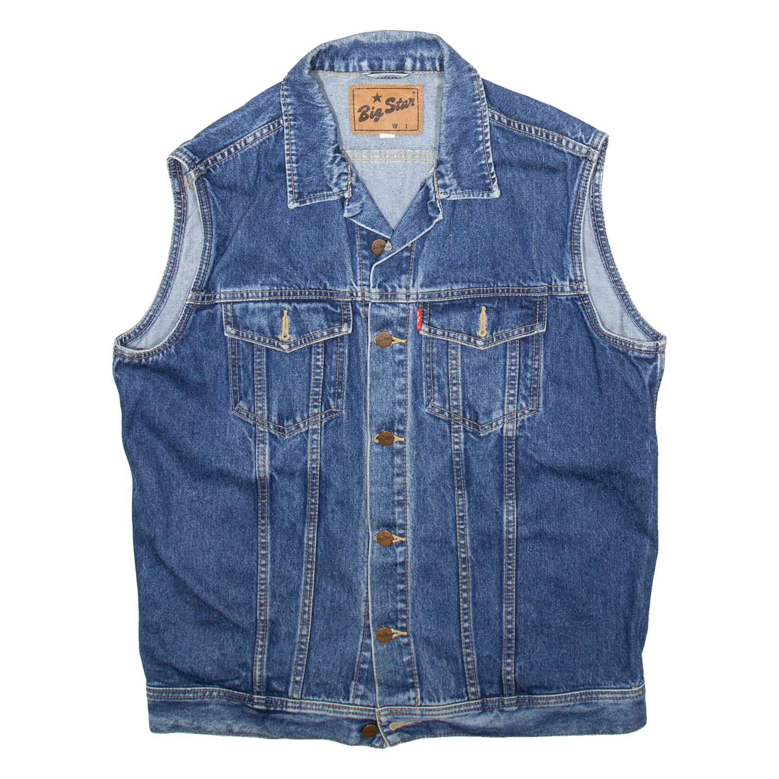 BIG STAR Mens Denim Gilet Blue M