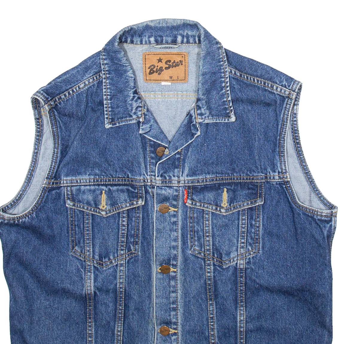 BIG STAR Mens Denim Gilet Blue M