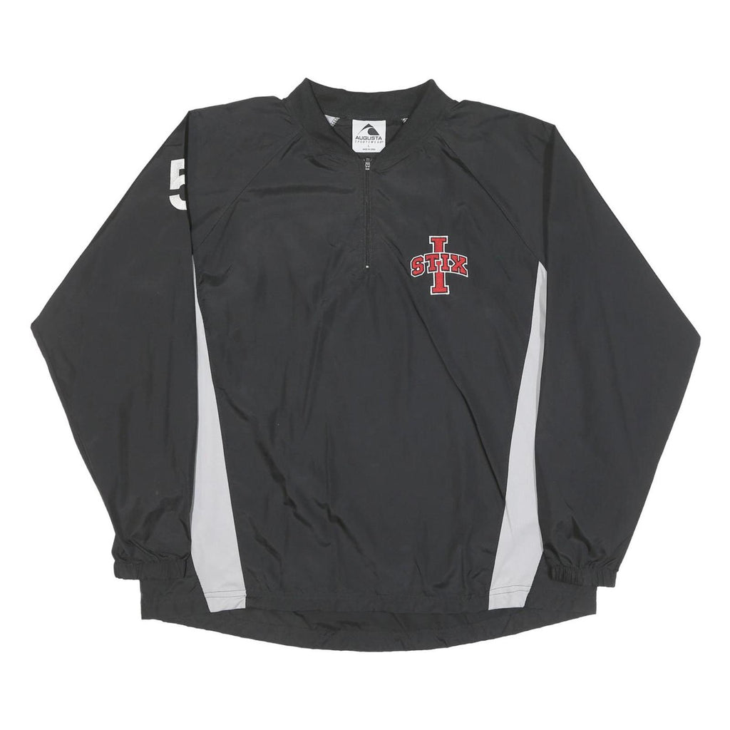 AUGUSTA Mens Black & Grey Stix Zip Jacket L Polyester Blend Athletic Sports