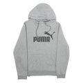 PUMA Mens Grey Hoodie S Cotton Blend Pullover Sweatshirt Casual