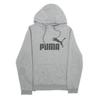 PUMA Mens Grey Hoodie S Cotton Blend Pullover Sweatshirt Casual