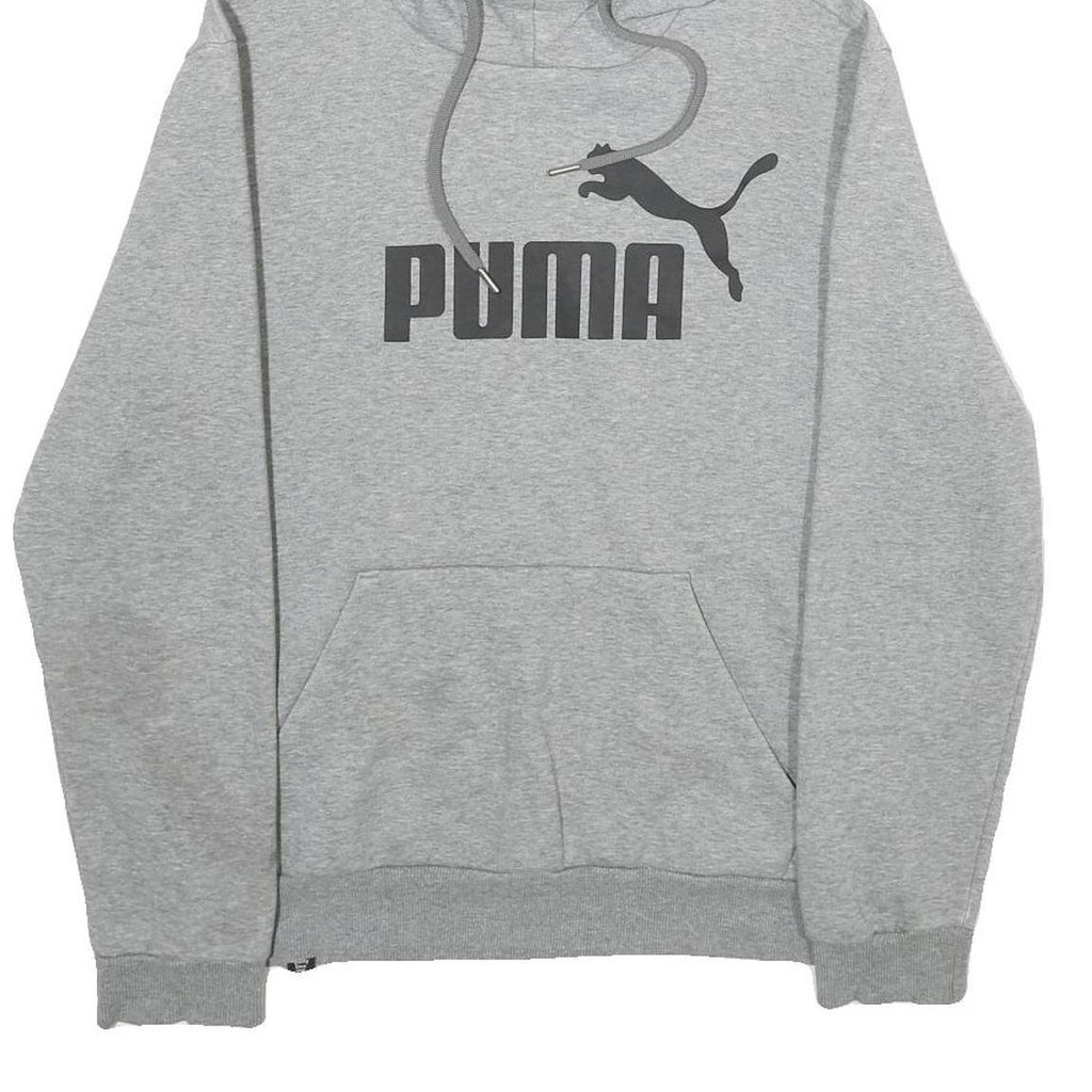 PUMA Mens Grey Hoodie S Cotton Blend Pullover Sweatshirt Casual