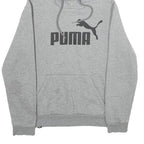 PUMA Mens Grey Hoodie S Cotton Blend Pullover Sweatshirt Casual