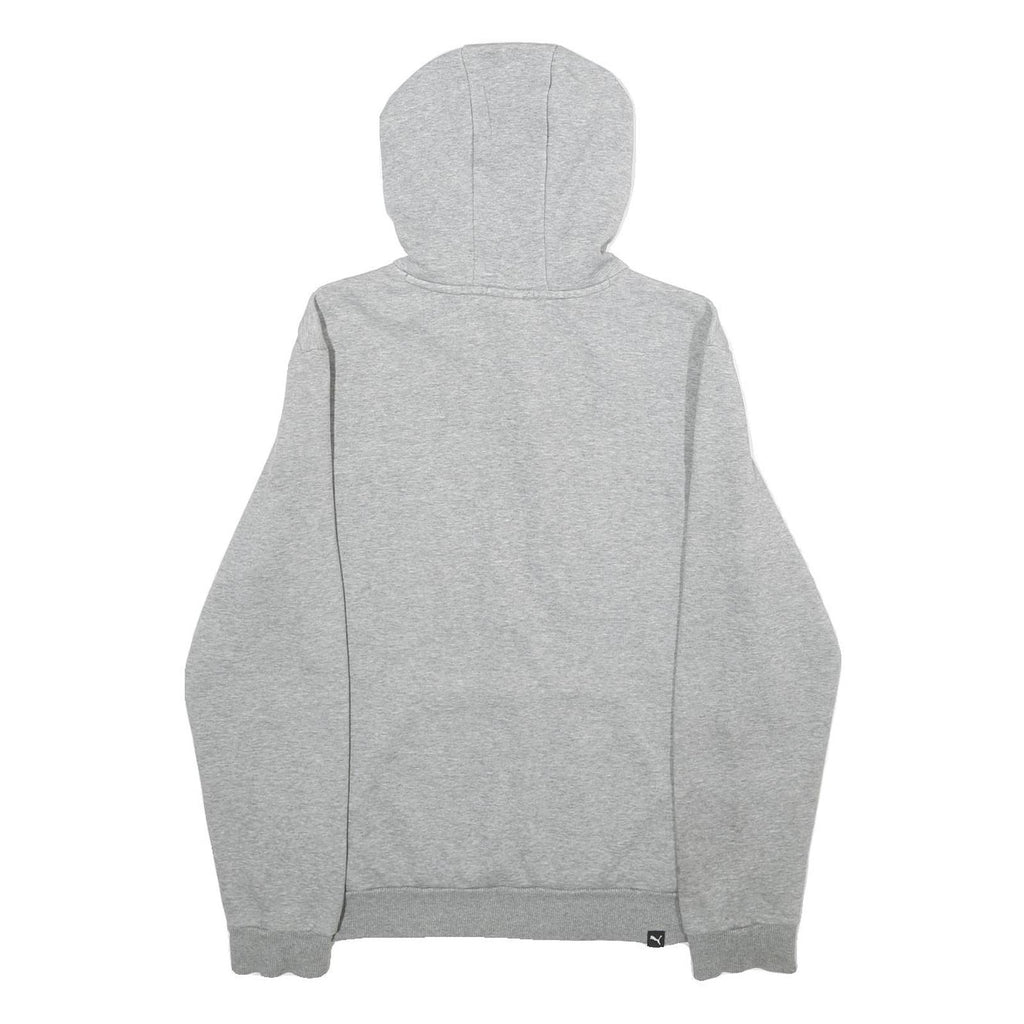 PUMA Mens Grey Hoodie S Cotton Blend Pullover Sweatshirt Casual