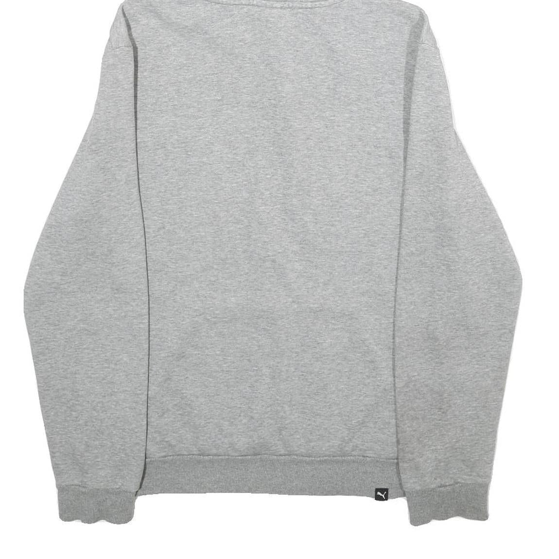 PUMA Mens Grey Hoodie S Cotton Blend Pullover Sweatshirt Casual