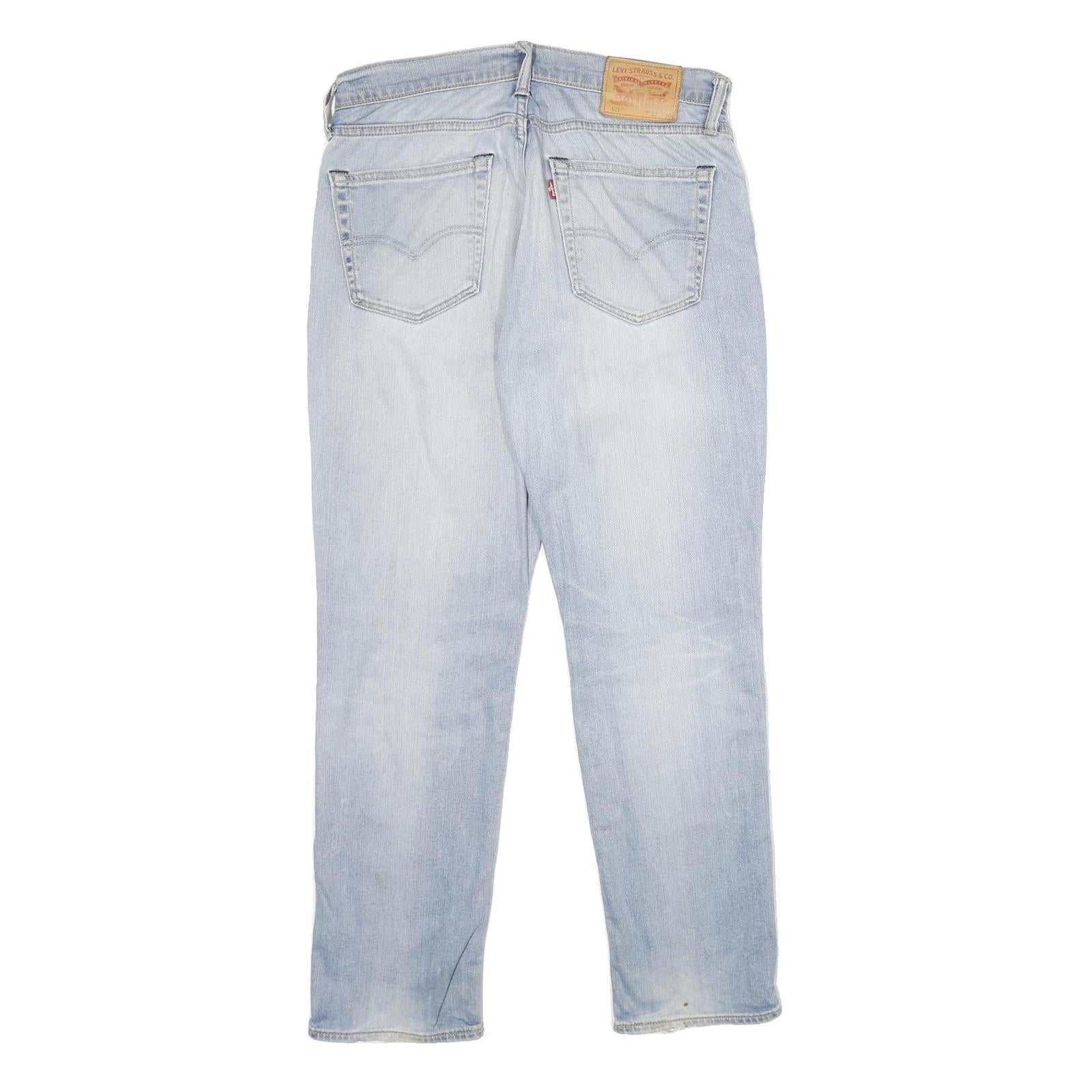 LEVI'S 511 Slim Mens Jeans Blue Denim Slim Cotton Blend W32 L30 Distressed