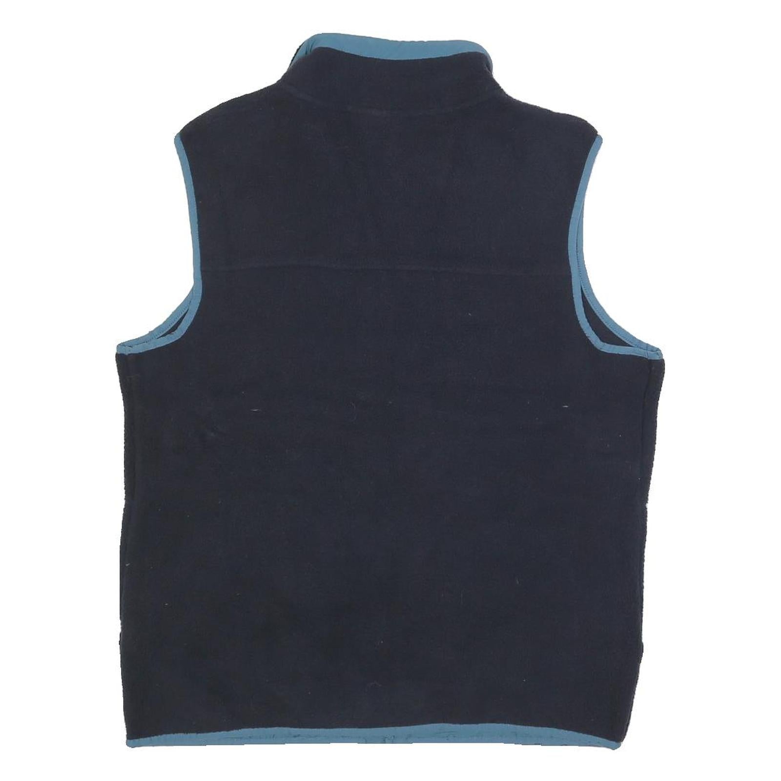 THE NORTH FACE Mens Navy Blue Fleece Jacket M Polyester Sleeveless Zip