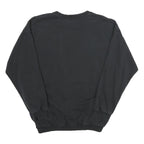 ADIDAS Womens Black Crew Neck Sweatshirt UK 12 Cotton Logo Casual Pullover