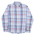 NAPAPIJRI Mens Blue & Red Plaid Cotton Blend Shirt M Casual Button-Down Long