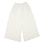 THE BURNT SOUL Womens Cotton Blend White Loose Wide-Leg Trousers W26 L27
