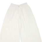 THE BURNT SOUL Womens Cotton Blend White Loose Wide-Leg Trousers W26 L27
