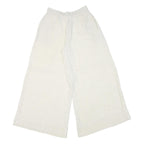 THE BURNT SOUL Womens Cotton Blend White Loose Wide-Leg Trousers W26 L27