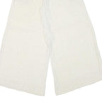 THE BURNT SOUL Womens Cotton Blend White Loose Wide-Leg Trousers W26 L27