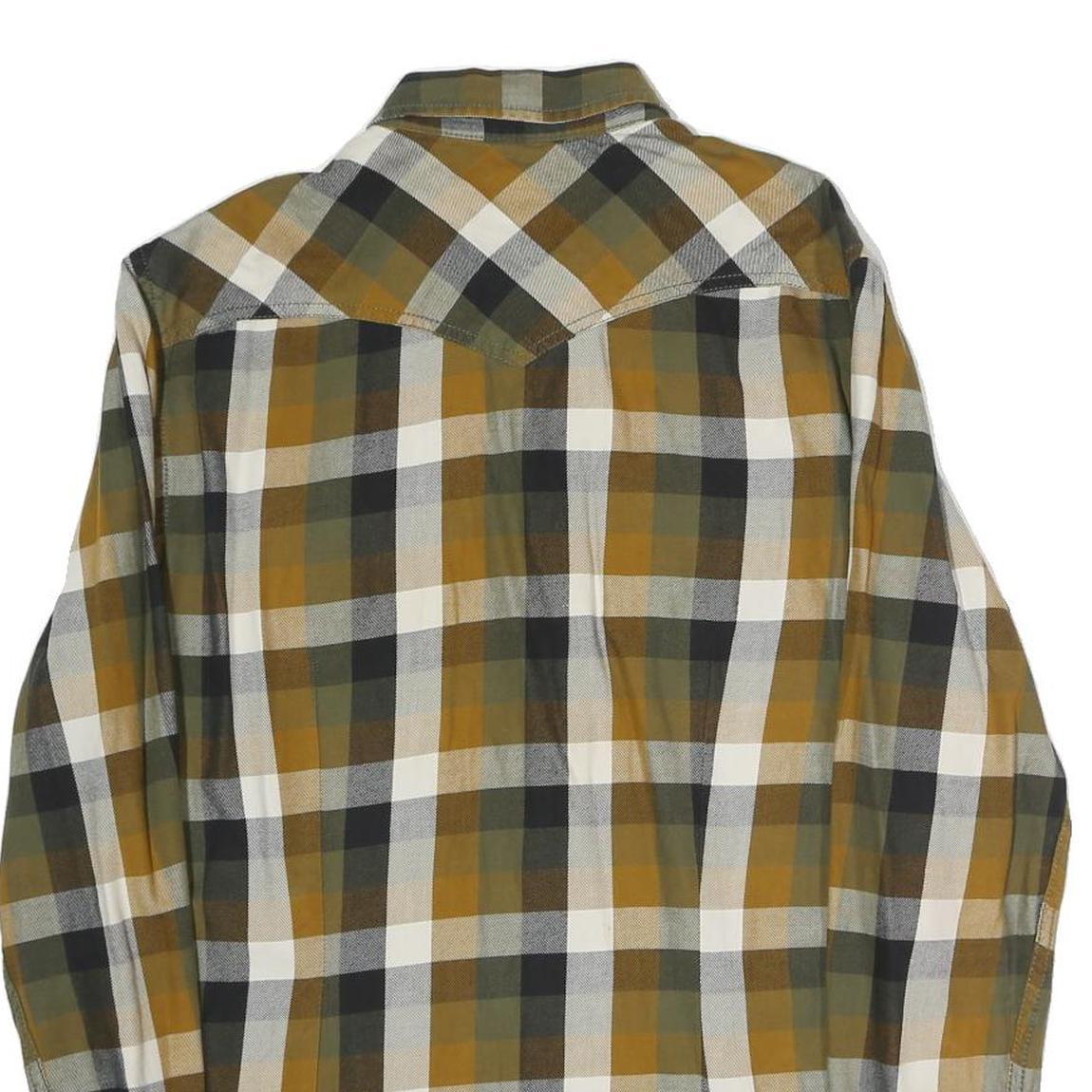 DIESEL Mens Green & Beige Check Shirt M Casual Cotton Button-Up