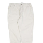 TEDDY'S Womens Cotton Blend White Relaxed Straight Trousers W36 L32 Casual