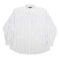 TOMMY HILFIGER Mens White & Grey Striped Shirt XL Classic Cotton Button-Down