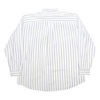 TOMMY HILFIGER Mens White & Grey Striped Shirt XL Classic Cotton Button-Down