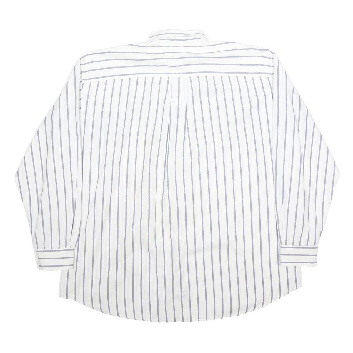 TOMMY HILFIGER Mens White & Grey Striped Shirt XL Classic Cotton Button-Down