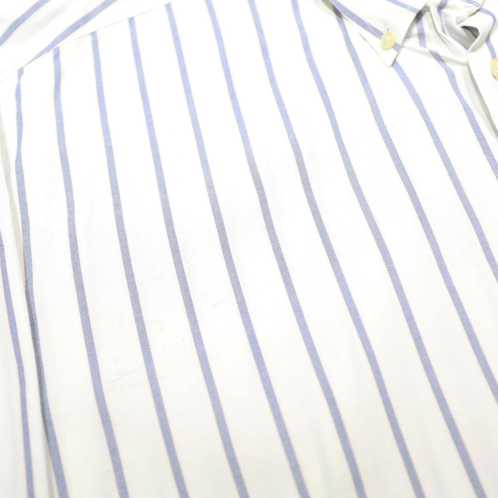 TOMMY HILFIGER Mens White & Grey Striped Shirt XL Classic Cotton Button-Down