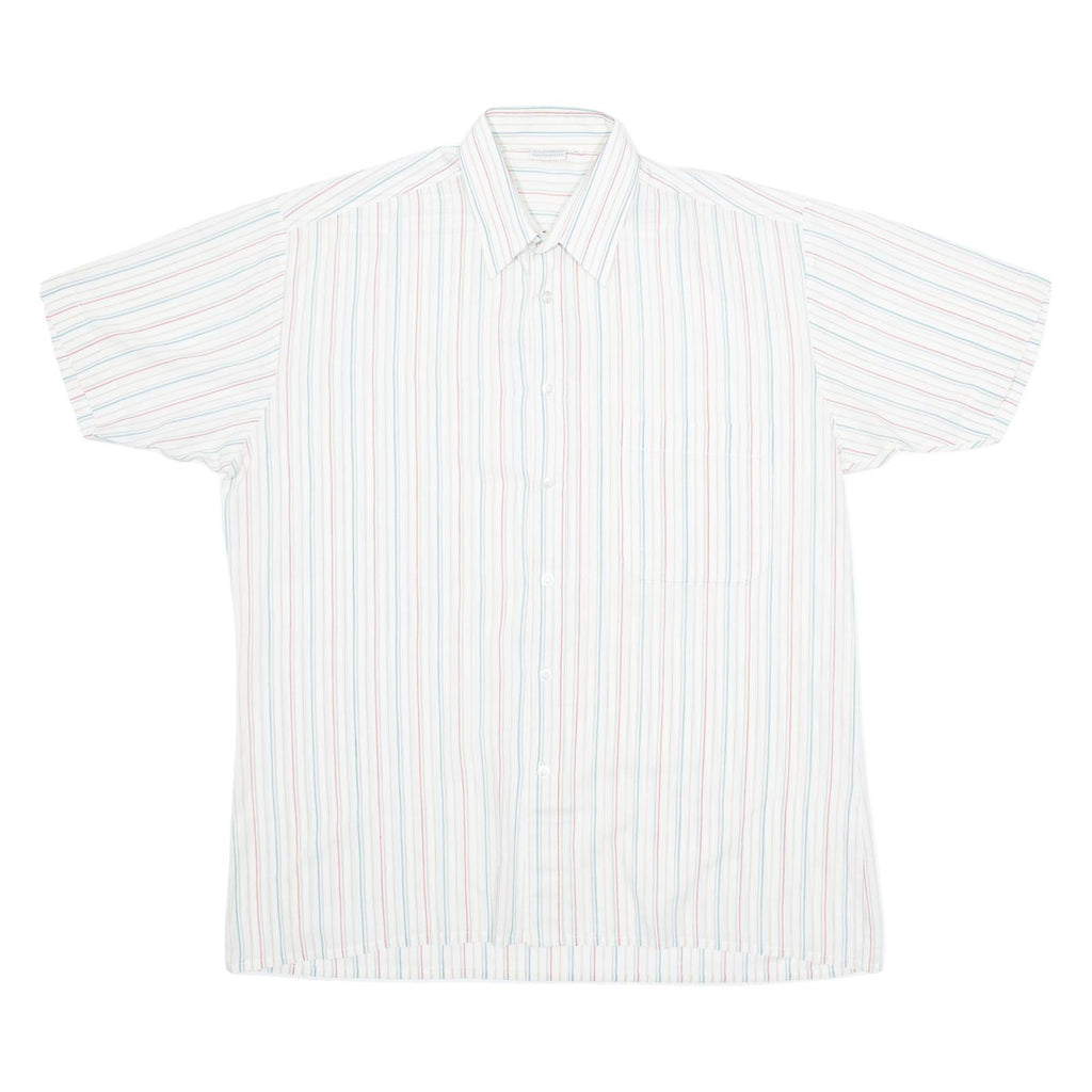 Mens Shirt White Striped L