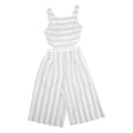 Cut Out Waist Womens Playsuit Grey Striped Wide-Leg XS