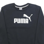 PUMA Mens Black Cotton Blend Crew Neck Sweatshirt S Logo Graphic