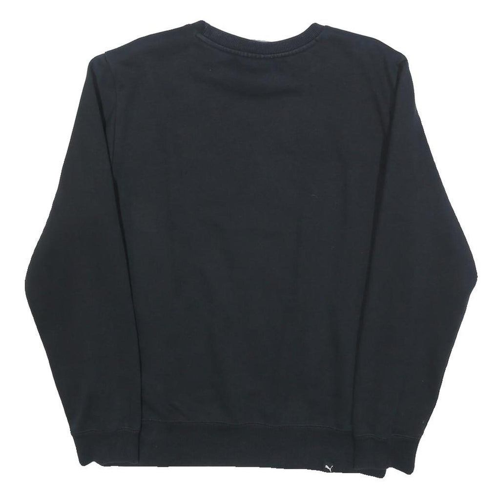 PUMA Mens Black Cotton Blend Crew Neck Sweatshirt S Logo Graphic