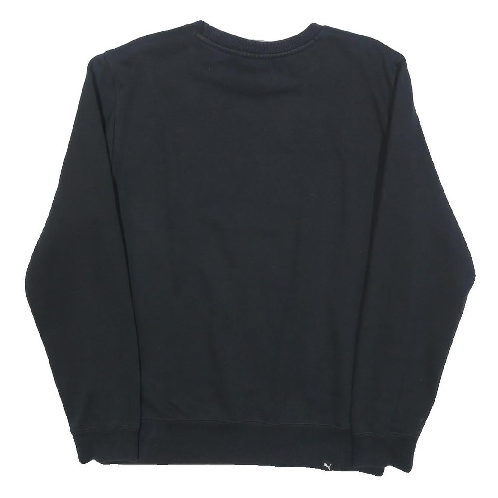 PUMA Mens Black Cotton Blend Crew Neck Sweatshirt S Logo Graphic