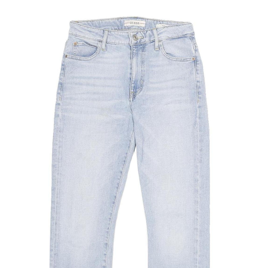 GUESS Mens Slim Fit Light Blue Denim Jeans W26 L28 Stylish Zip Closure