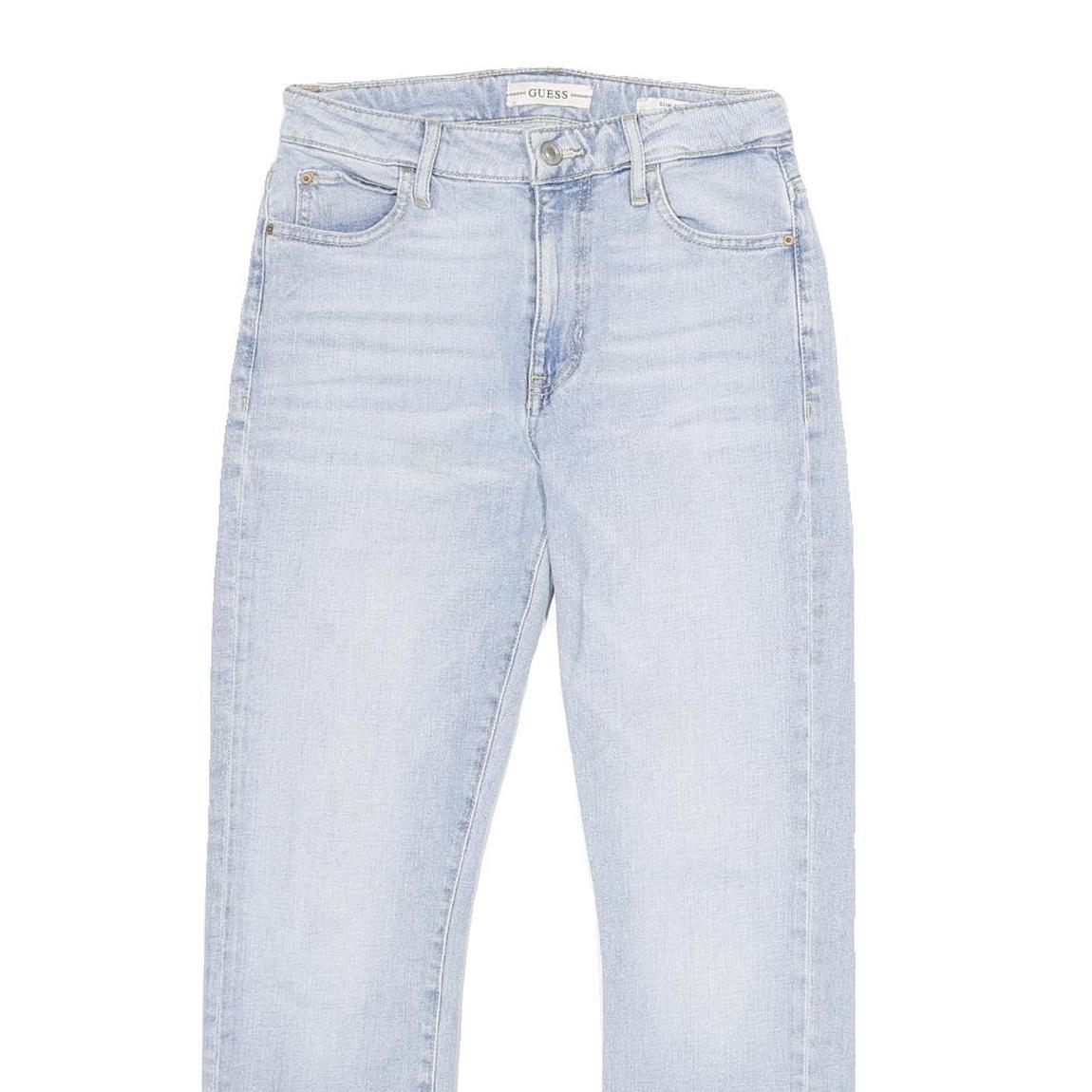 GUESS Mens Slim Fit Light Blue Denim Jeans W26 L28 Stylish Zip Closure