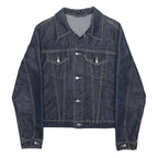 LEVI'S Womens Blue Denim Jacket M Cotton Blend Button Closure Classic Fit Casual