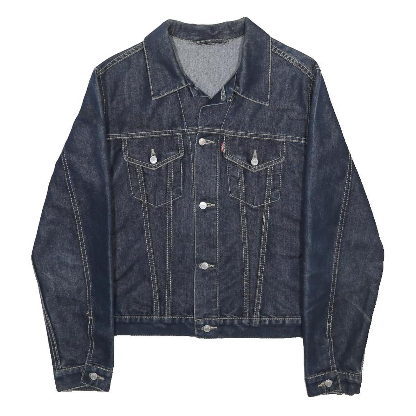 LEVI'S Womens Blue Denim Jacket M Cotton Blend Button Closure Classic Fit Casual