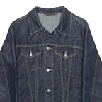 LEVI'S Womens Blue Denim Jacket M Cotton Blend Button Closure Classic Fit Casual