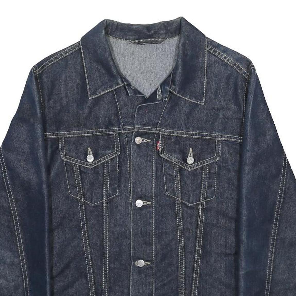 LEVI'S Womens Blue Denim Jacket M Cotton Blend Button Closure Classic Fit Casual