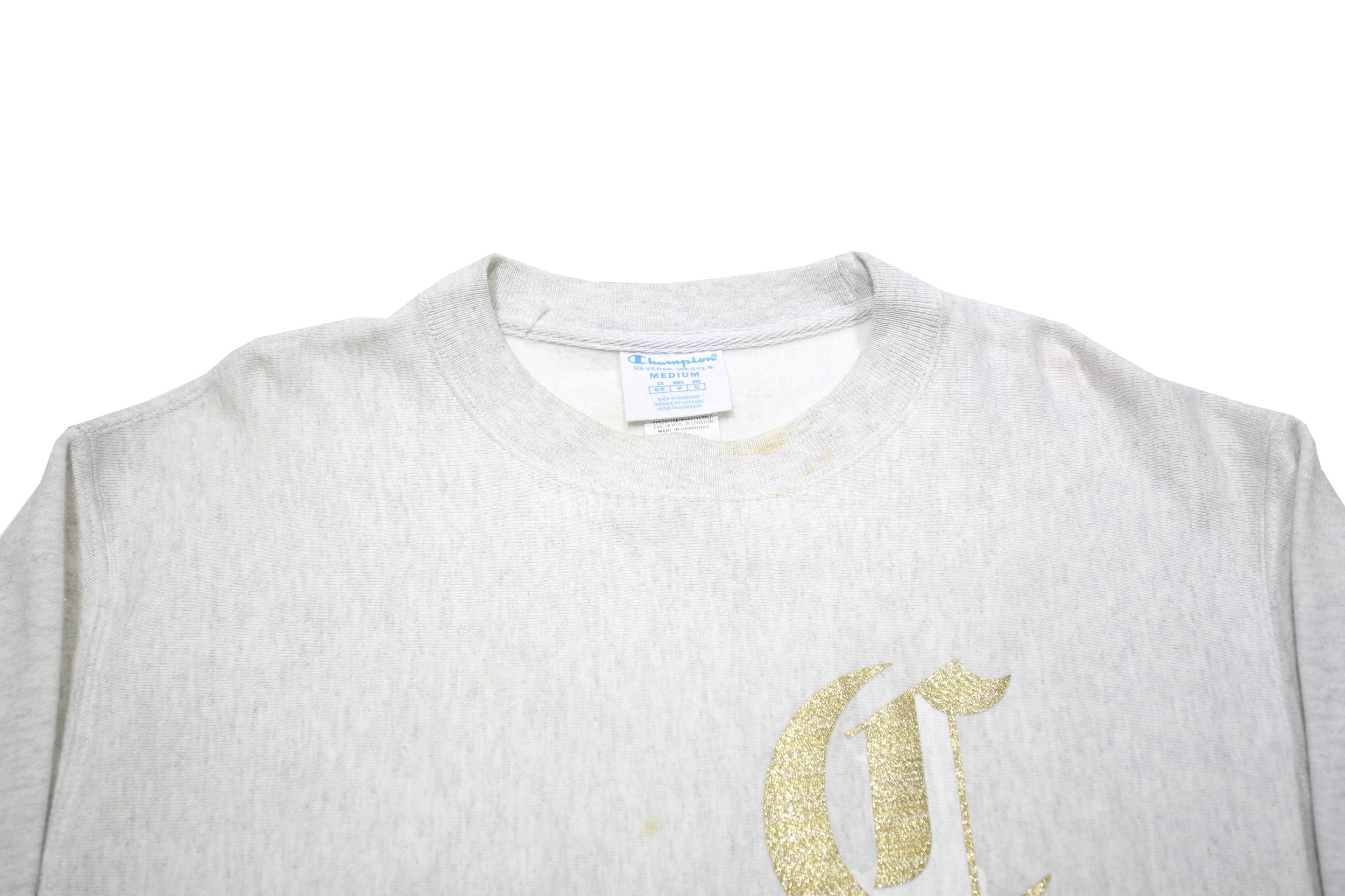 CHAMPION REVERSE WEAVE Mens Light Grey Cotton Blend Crew Neck Sweatshirt M