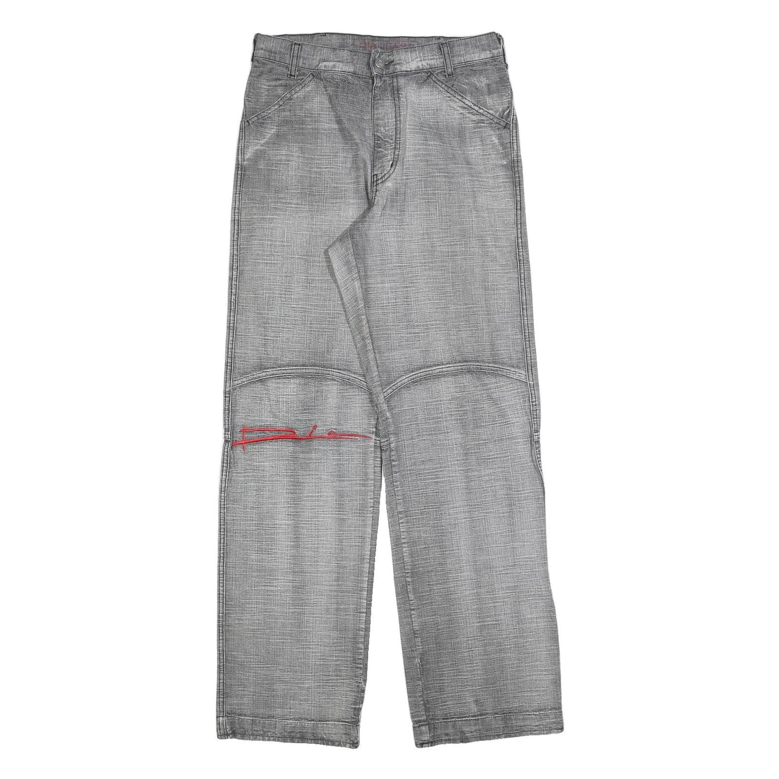 DIA Womens Jeans Grey Regular Straight Denim W30 L33 Casual Cotton Blend Zip