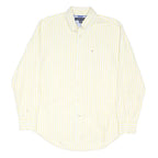 TOMMY HILFIGER Mens Yellow & White Stripe Shirt M Button Down Smart Casual